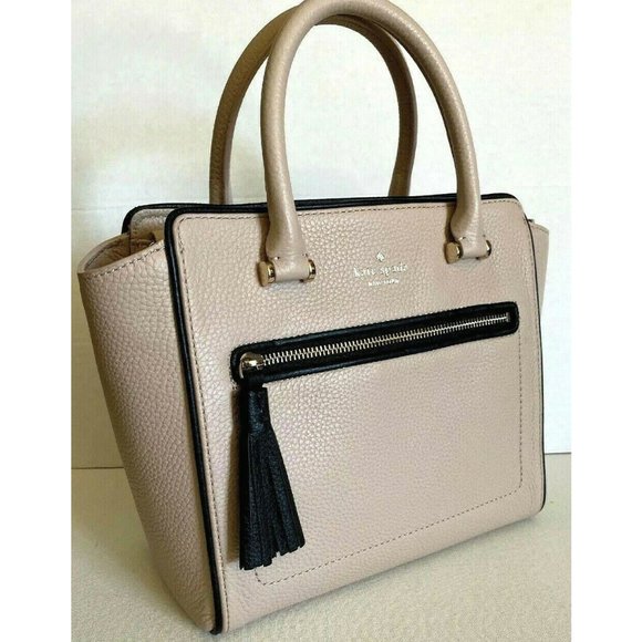 New Kate Spade Small Allyn Chester Street Leather Satchel Warm Beige Multi - Picture 5 of 6